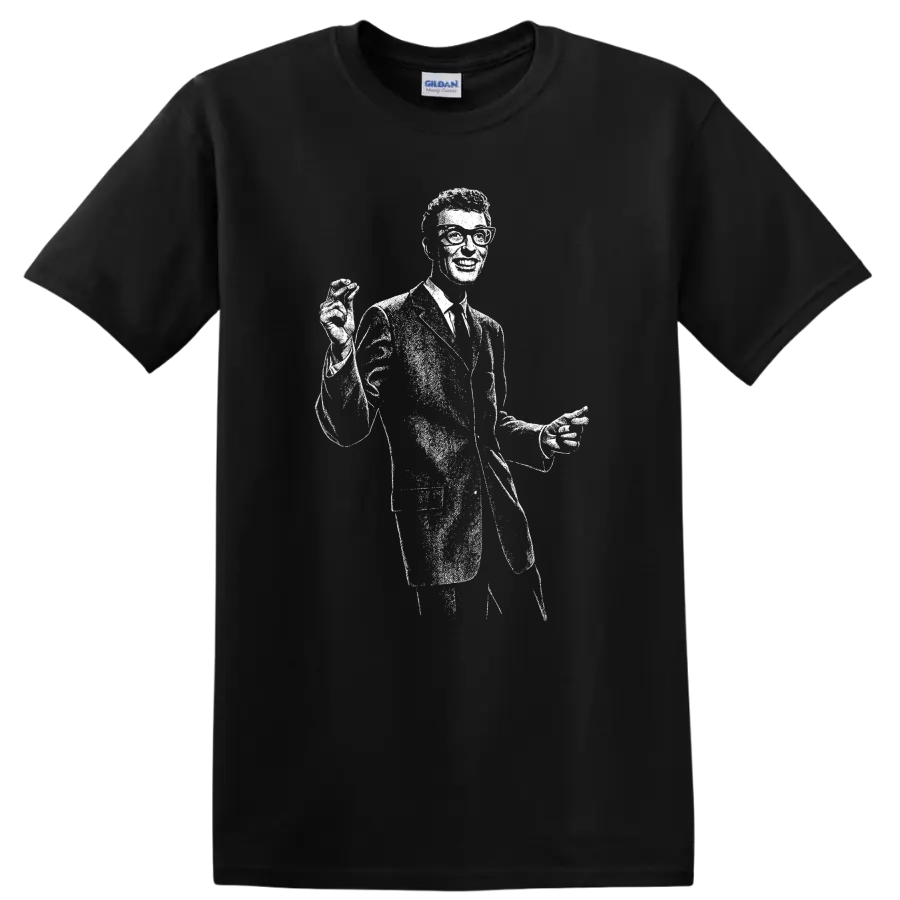 Buddy Holly Rock Legends Tribute T Shirt Vintage Music Icon - Black