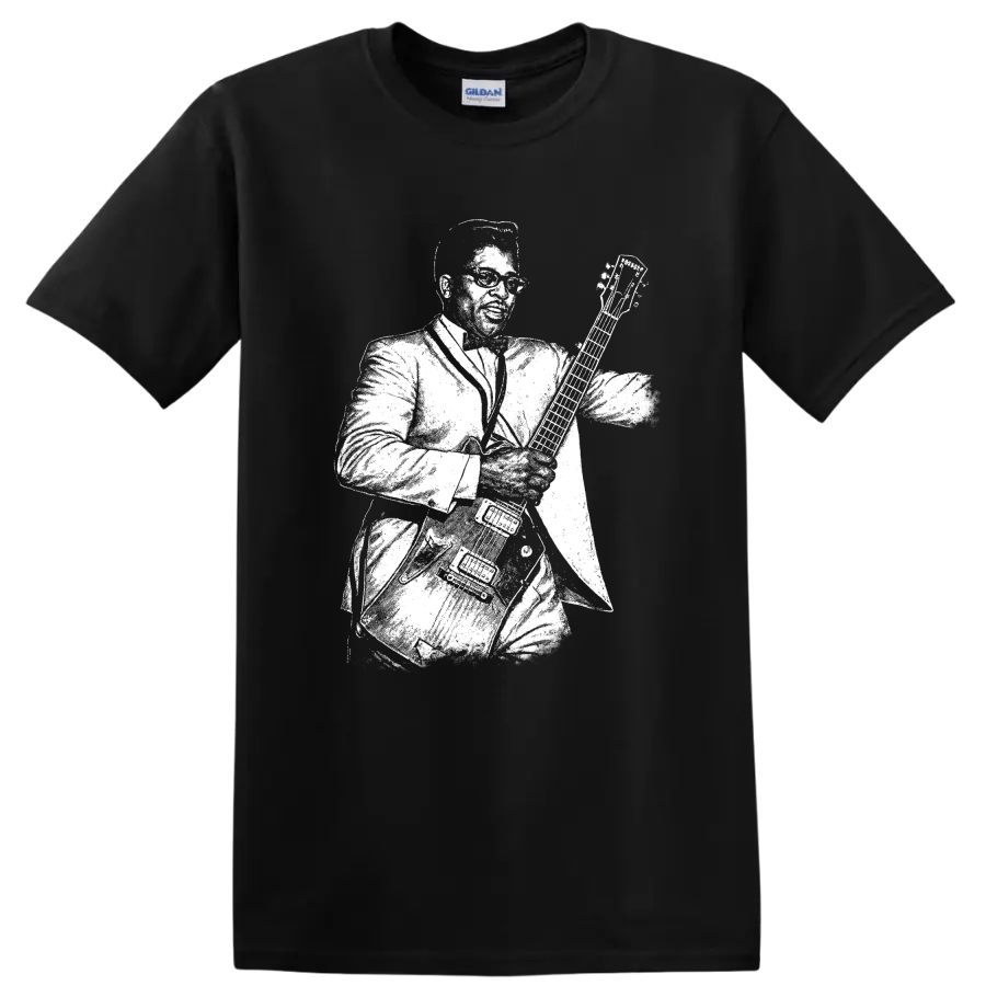 Bo Diddley Rock Legends Silhouette T Shirt - Black