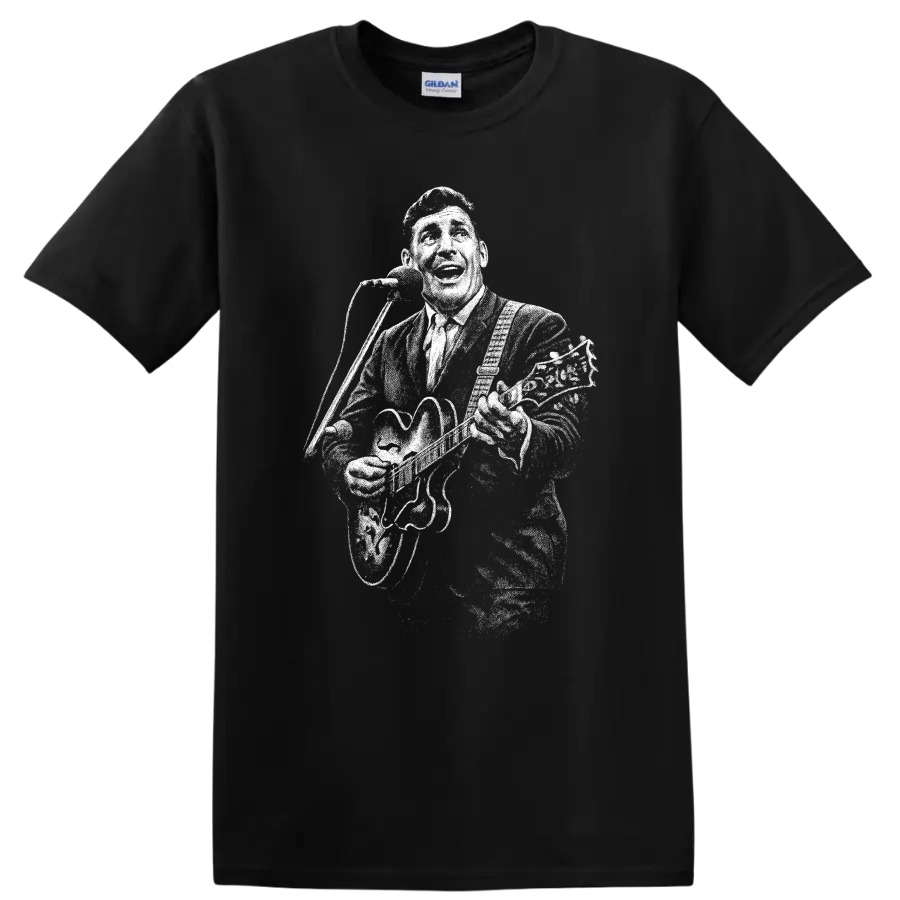 Carl Perkins Rock Legends Tribute T Shirt for Classic Music Fans - Black
