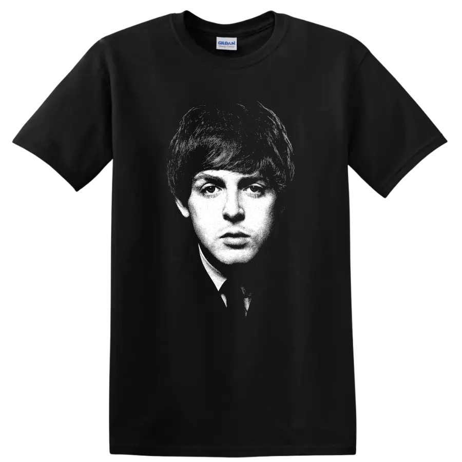 Paul McCartney The Beatles Rock Legends Portrait T Shirt - Black