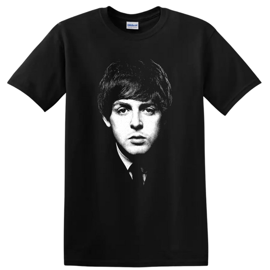 Paul McCartney The Beatles Rock Legends Portrait T Shirt - Black
