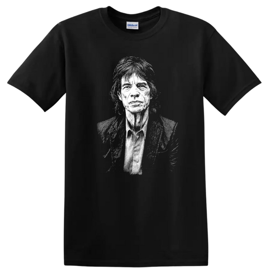 Mick Jagger The Rolling Stones Rock Legends Portrait T Shirt - Black