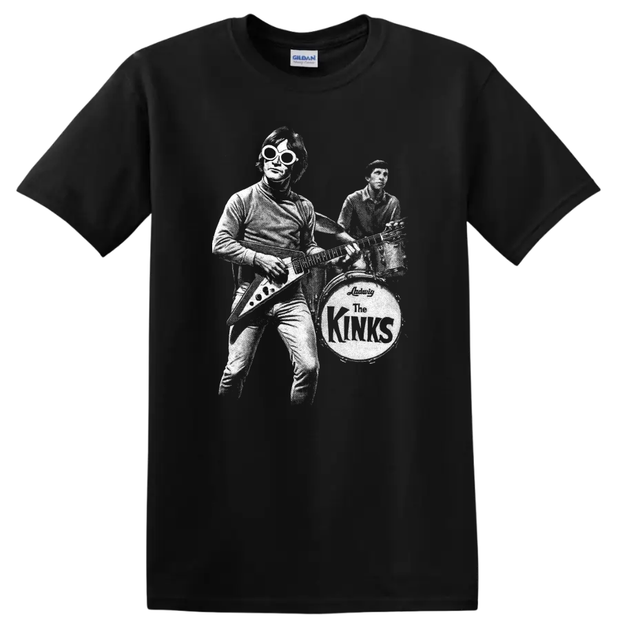 The Kinks Rock Legends Vintage Band Logo T Shirt Classic Music Tee - Black