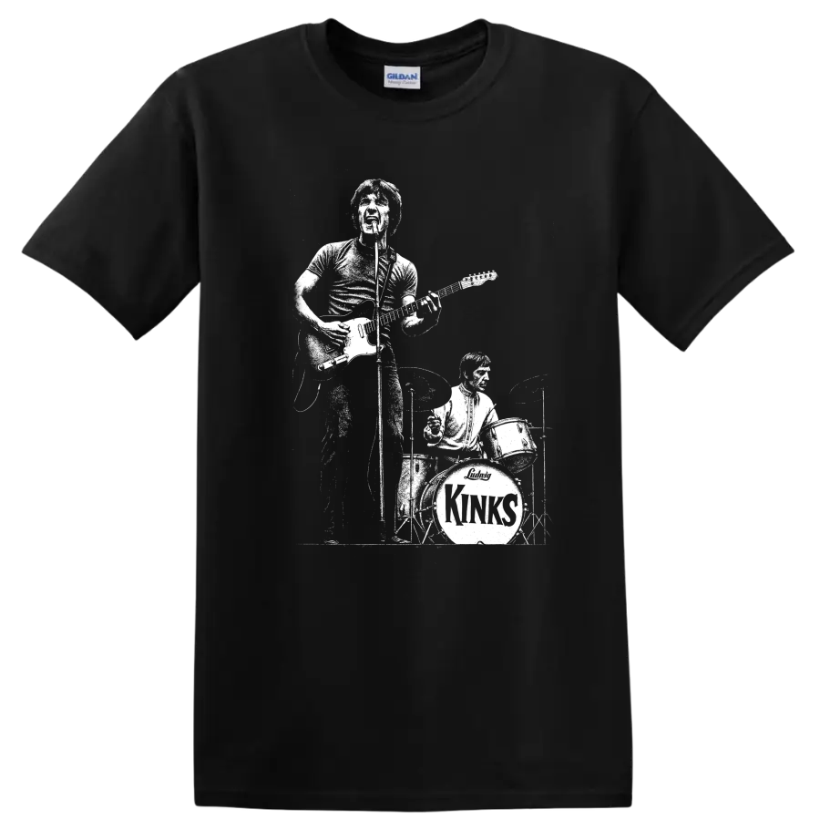 The Kinks Rock Legends Vintage Band Portrait T Shirt - Black