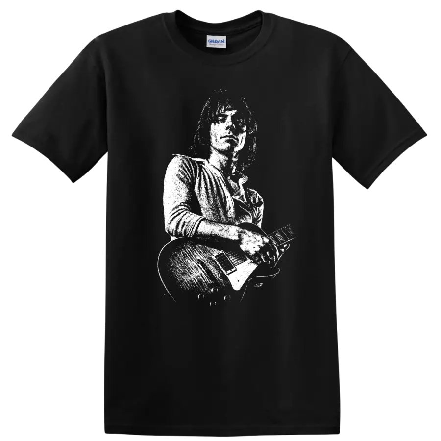 Jeff Beck Rock Legends Tribute Graphic T Shirt for Classic Music Fans - Black
