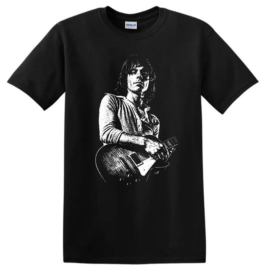 Jeff Beck Rock Legends Tribute Graphic T Shirt for Classic Music Fans - Black