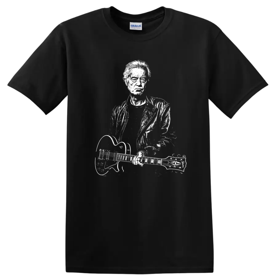 Jimmy Page Led Zeppelin Rock Legends Tribute T Shirt for Fans - Black