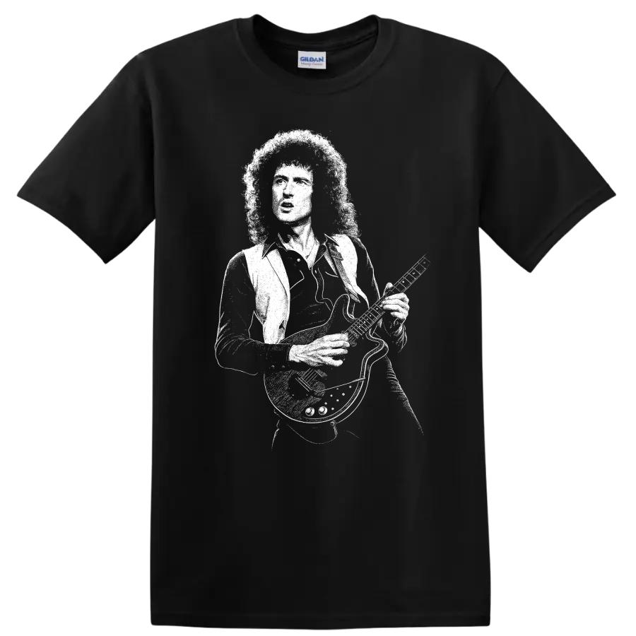 Brian May Queen Rock Legends Vintage Style T Shirt - Black