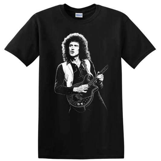 Brian May Queen Rock Legends Vintage Style T Shirt - Black