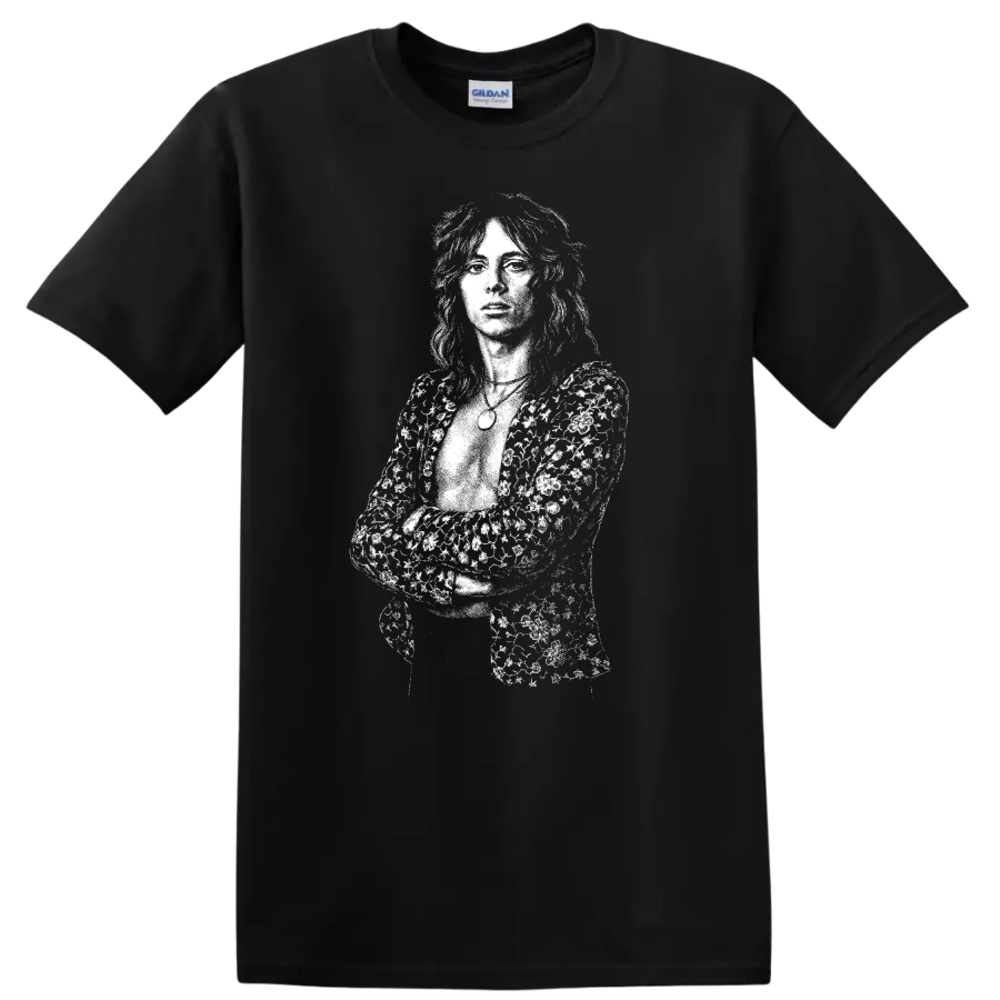 Roger Taylor Queen Rock Legends Silhouette Music Fan T Shirt - Black
