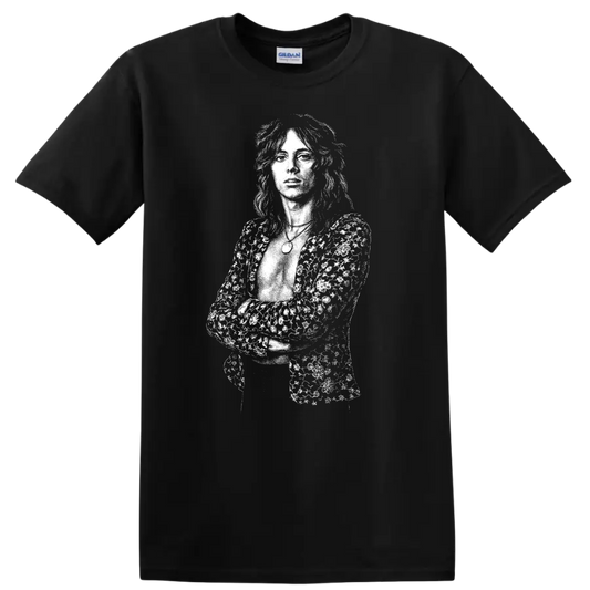 Roger Taylor Queen Rock Legends Silhouette Music Fan T Shirt - Black