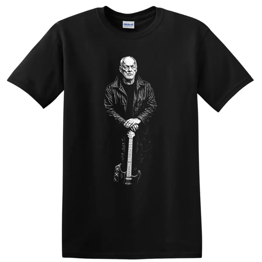 David Gilmour Pink Floyd Rock Legends Tribute T Shirt - Black