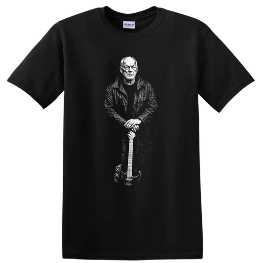 David Gilmour Pink Floyd Rock Legends Tribute T Shirt - Black