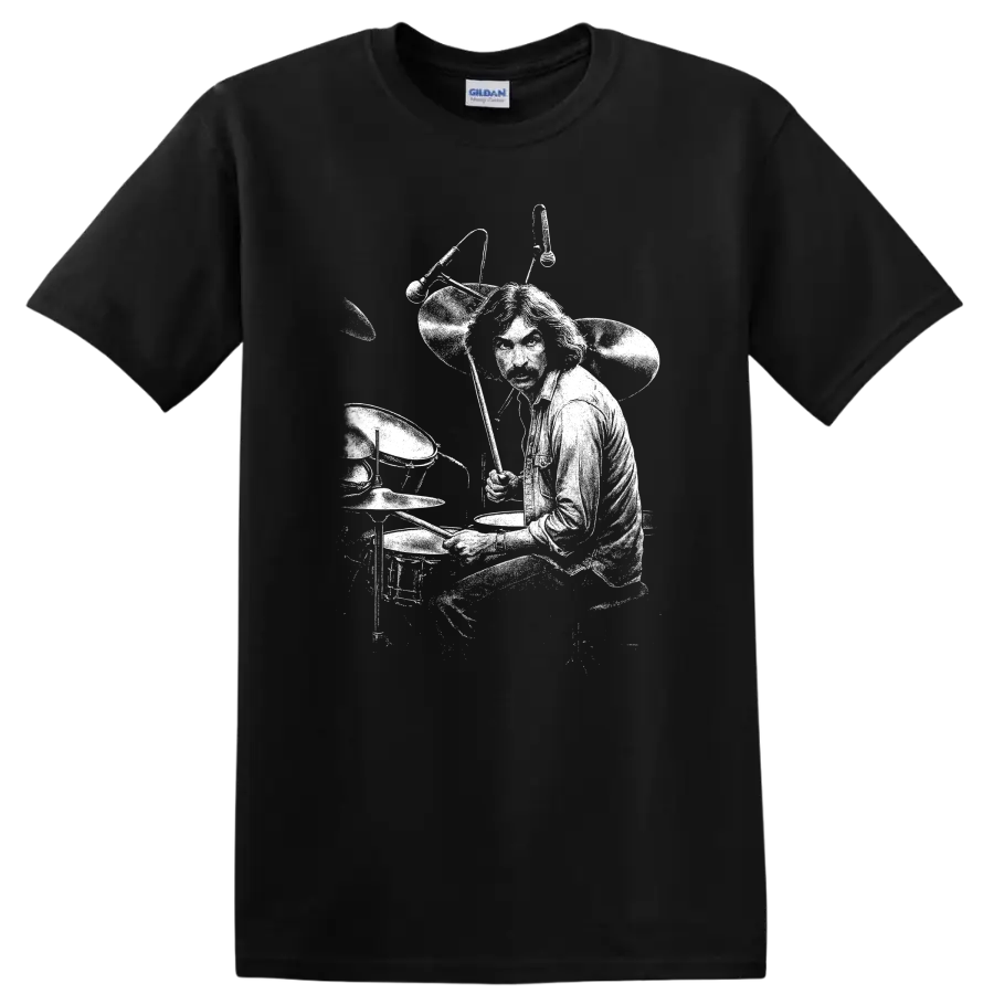 Nick Mason Pink Floyd Rock Legends T Shirt for Classic Rock Fans - Black