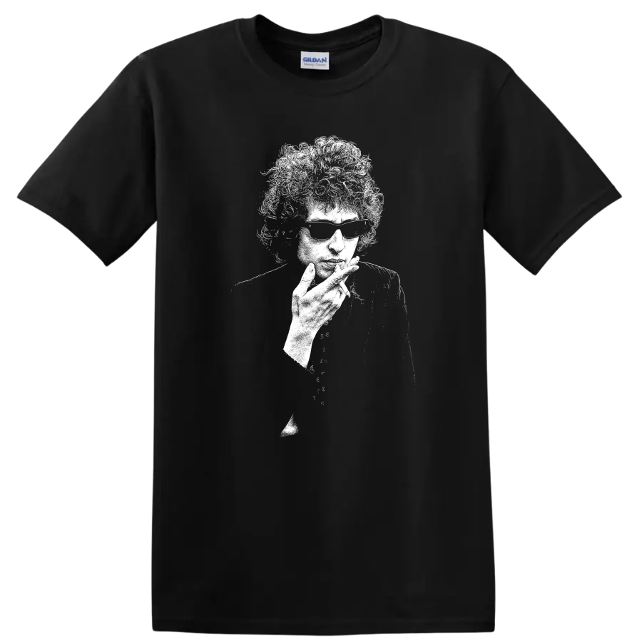 Bob Dylan Rock Legends Silhouette Classic Music T Shirt - Black