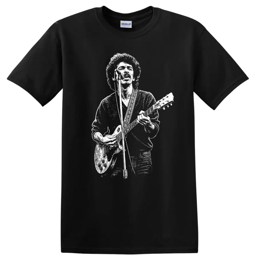 Carlos Santana Rock Legends Guitar Silhouette T Shirt - Black