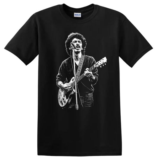 Carlos Santana Rock Legends Guitar Silhouette T Shirt - Black