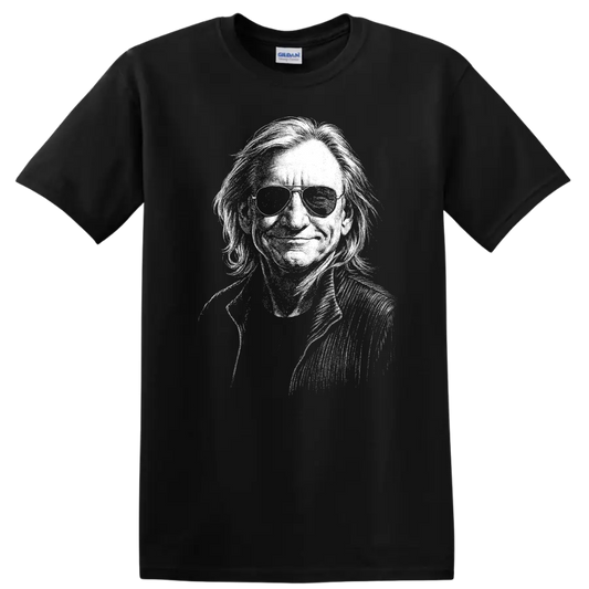 Joe Walsh Eagles Rock Legends Distressed Portrait T Shirt - Black