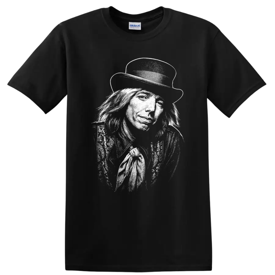 Tom Petty and the Heartbreakers Rock Legends T Shirt Vintage Band Logo - Black