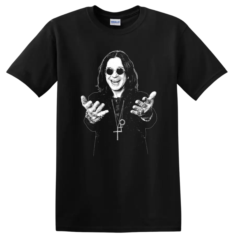 Ozzy Osbourne Black Sabbath Rock Legends Distressed Portrait T Shirt - Black