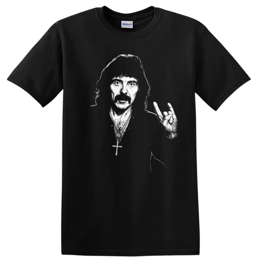 Tony Iommi Black Sabbath Rock Legends Tribute T Shirt - Black