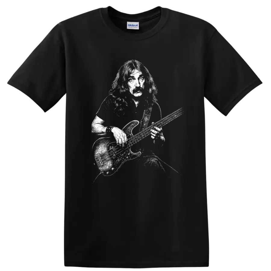 Geezer Butler Black Sabbath Rock Legends T Shirt for Classic Metal Fans - Black