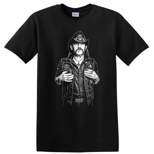 Lemmy Kilmister Motörhead Rock Legends Tribute T Shirt - Black