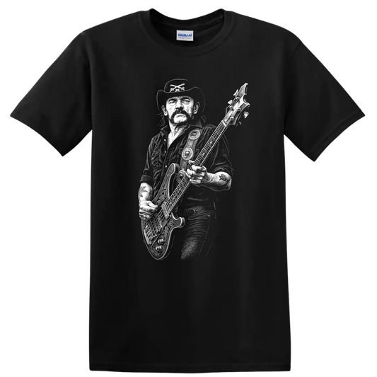 Lemmy Kilmister Motörhead Rock Legends Silhouette T Shirt - Black