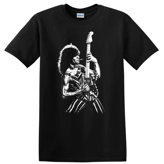 Eddie Van Halen Rock Legends Graphic T Shirt for Van Halen Fans - Black