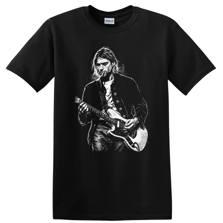 Kurt Cobain Nirvana Smells Like Teen Spirit Rock Legends T Shirt - Black