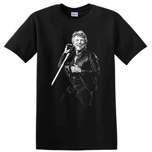 Jon Bon Jovi Rock Legends Silhouette Tribute T Shirt - Black