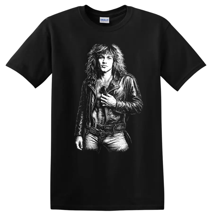 Jon Bon Jovi Rock Legends Tribute T Shirt for Classic Music Fans - Black