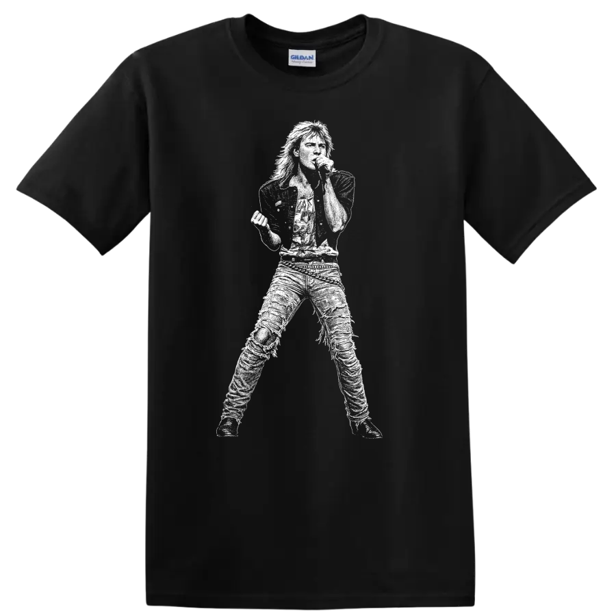 Joe Elliott Def Leppard Rock Legends Silhouette T Shirt - Black