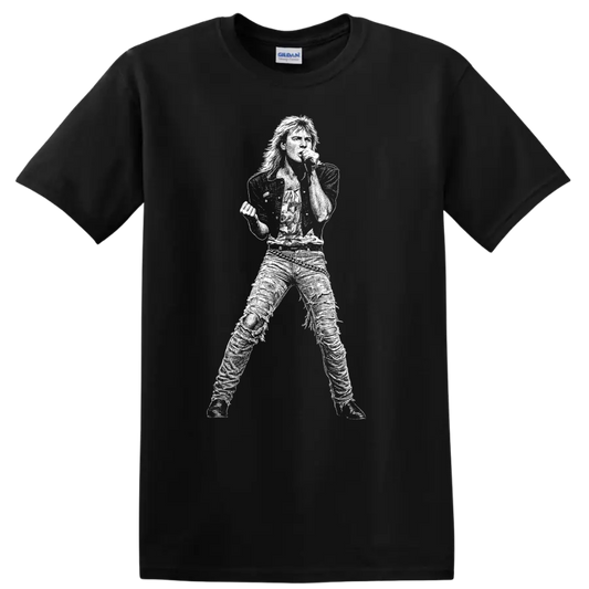 Joe Elliott Def Leppard Rock Legends Silhouette T Shirt - Black