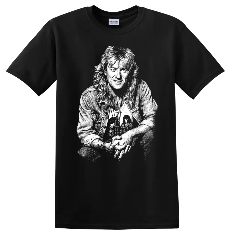 Joe Elliott Def Leppard Rock Legends Portrait T Shirt - Black