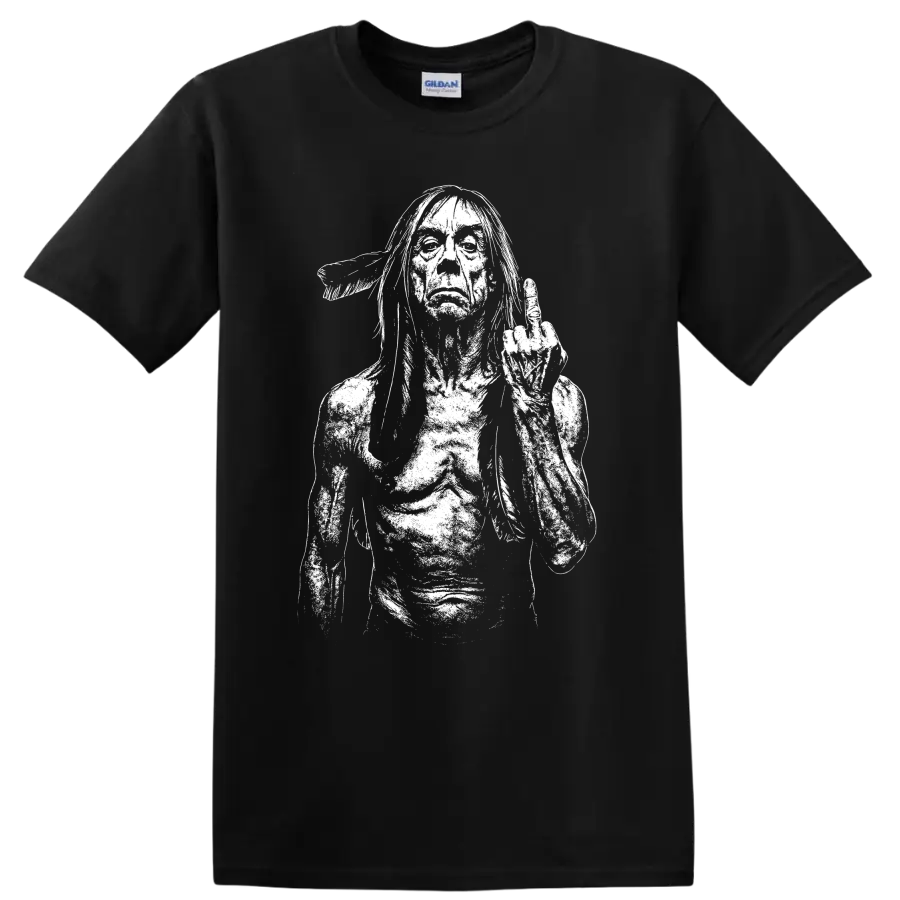 Iggy Pop The Stooges Rock Legends Tribute T Shirt for Music Fans - Black