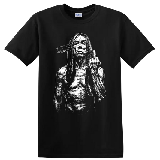 Iggy Pop The Stooges Rock Legends Tribute T Shirt for Music Fans - Black