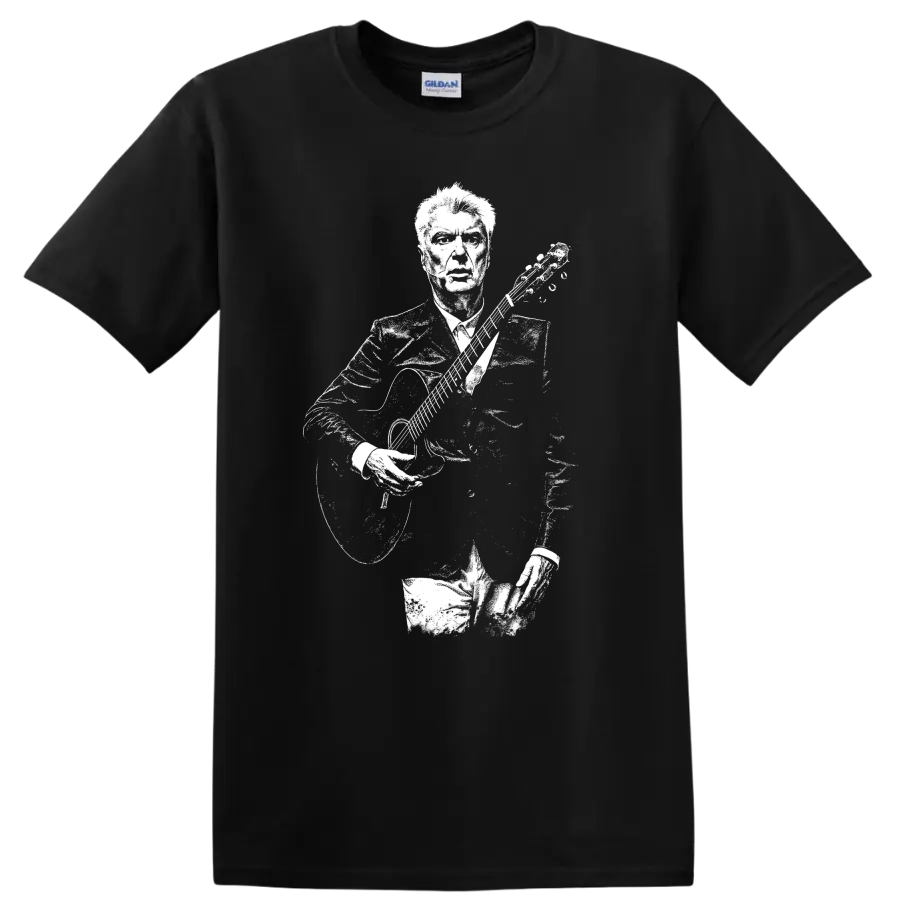 David Byrne Talking Heads Rock Legends Graphic T Shirt for Music Fans - Black