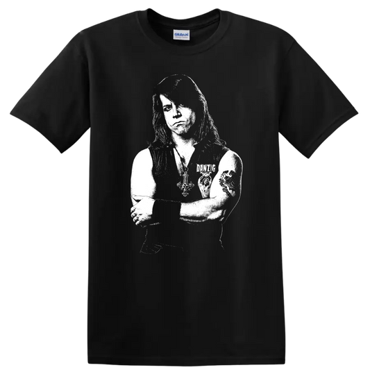 Glenn Danzig Misfits Rock Legends Black and White Portrait T Shirt - Black