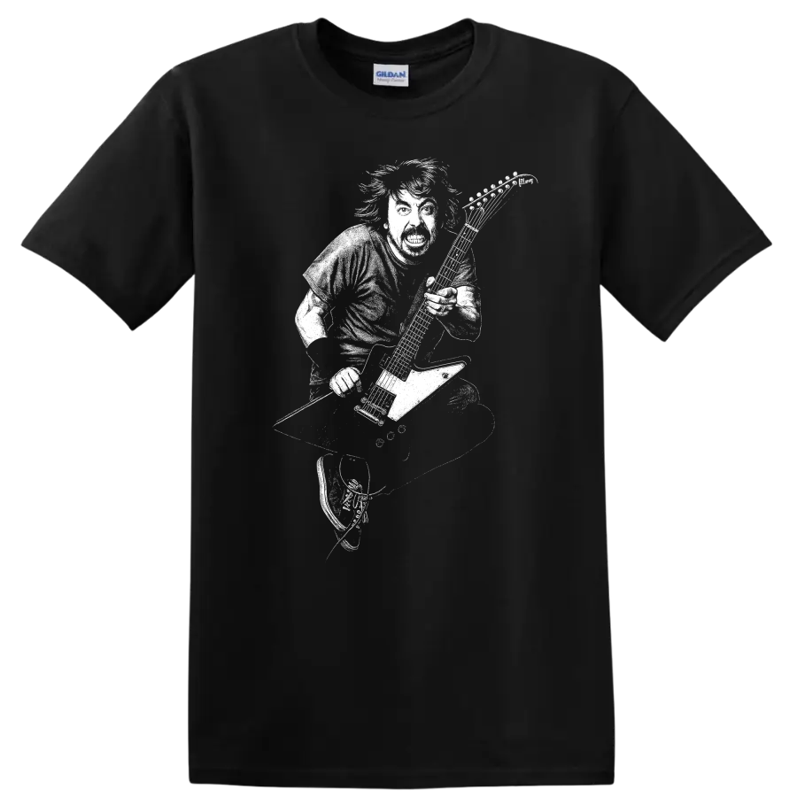 Dave Grohl Foo Fighters Rock Legends Portrait T Shirt for Fans - Black