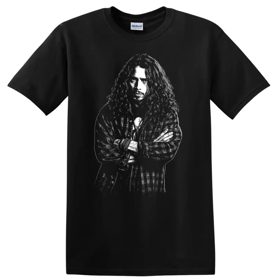 Chris Cornell Soundgarden Rock Legends Portrait T Shirt for Fans - Black