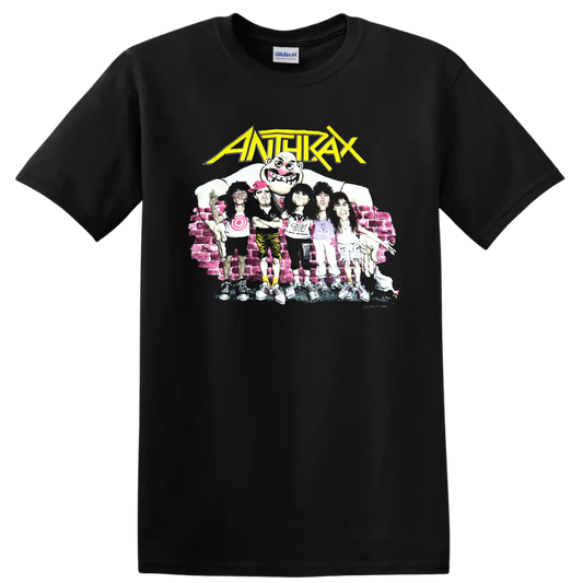 Anthrax band graphic print T Shirt with vintage cartoon concert - Black