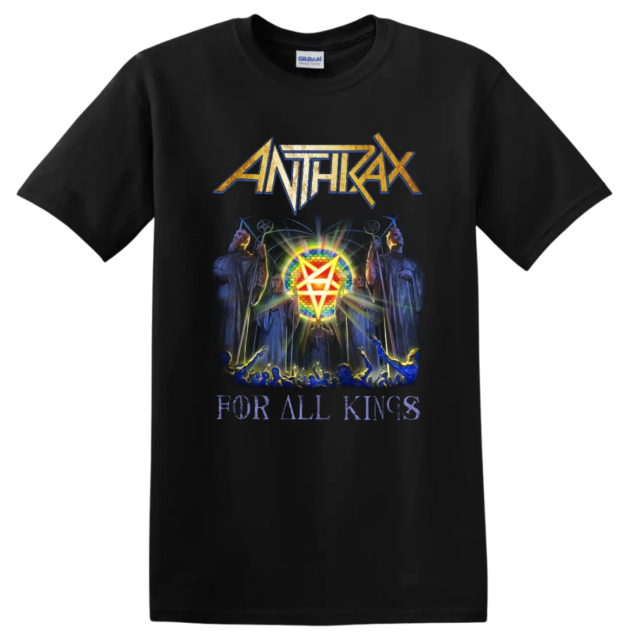 Anthrax For All Kings heavy metal band graphic print T - Black