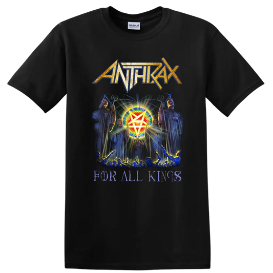 Anthrax For All Kings heavy metal band graphic print T - Black