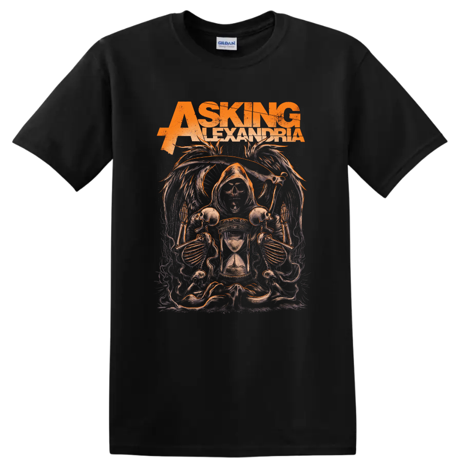ASKING ALEXANDRIA skull reaper graphic print - Black
