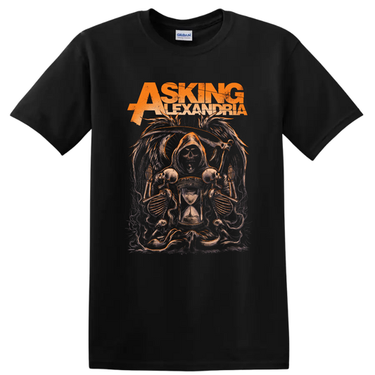 ASKING ALEXANDRIA skull reaper graphic print - Black