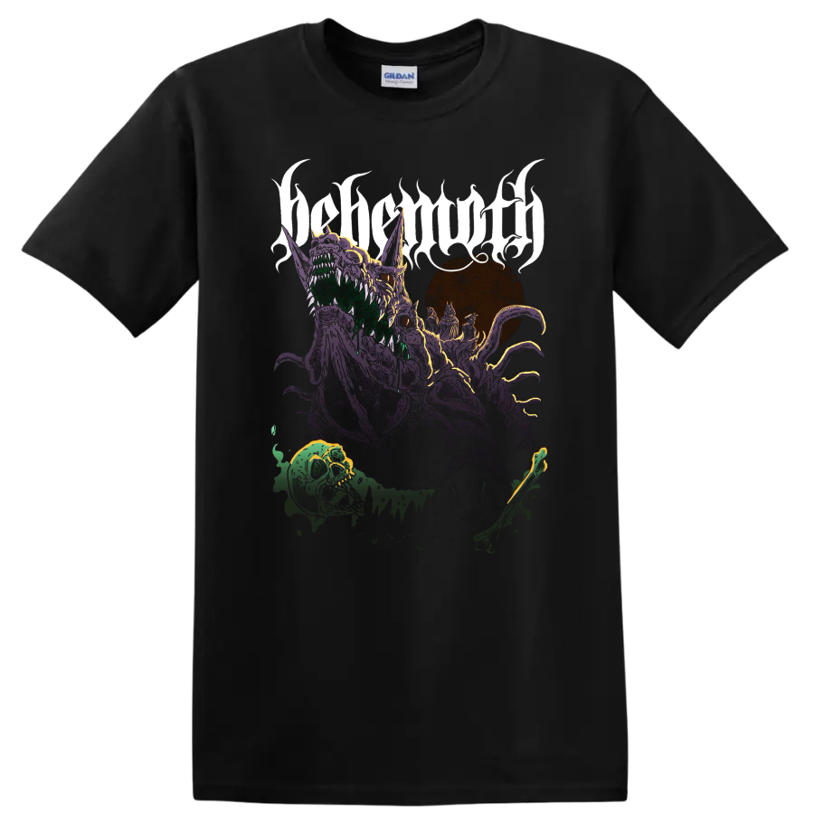BEHEMOTH gothic band graphic with monstrous illustration on T - Black