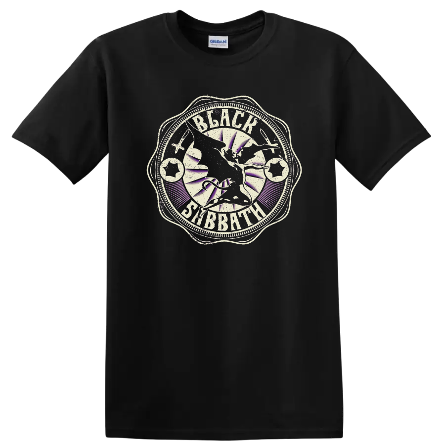 Black Sabbath distressed vintage band logo graphic print T - Black