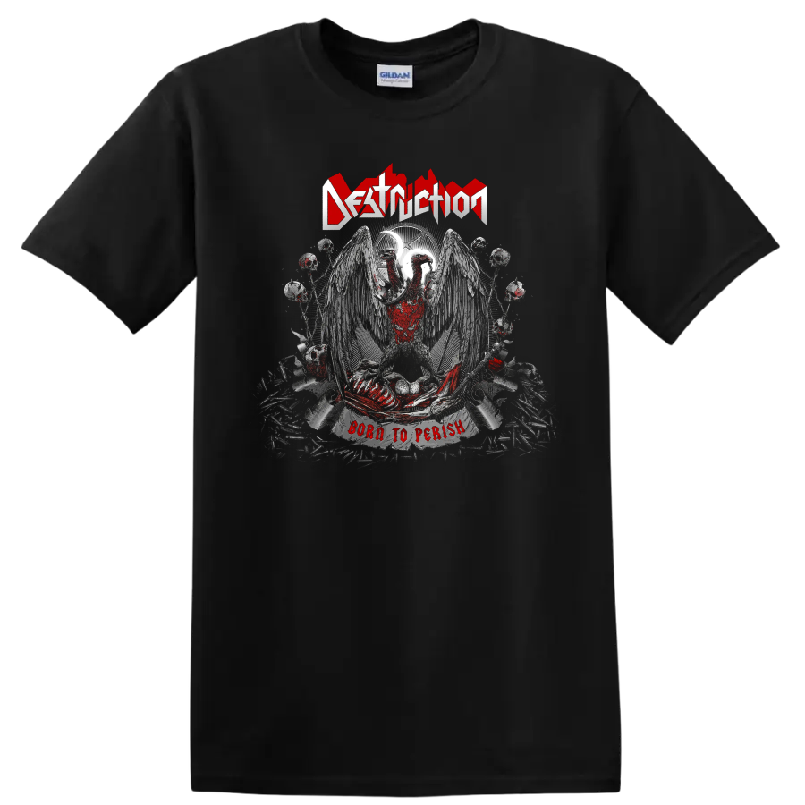 Destruction Born To Perish heavy metal graphic print T-shirt with winged skull - Black
