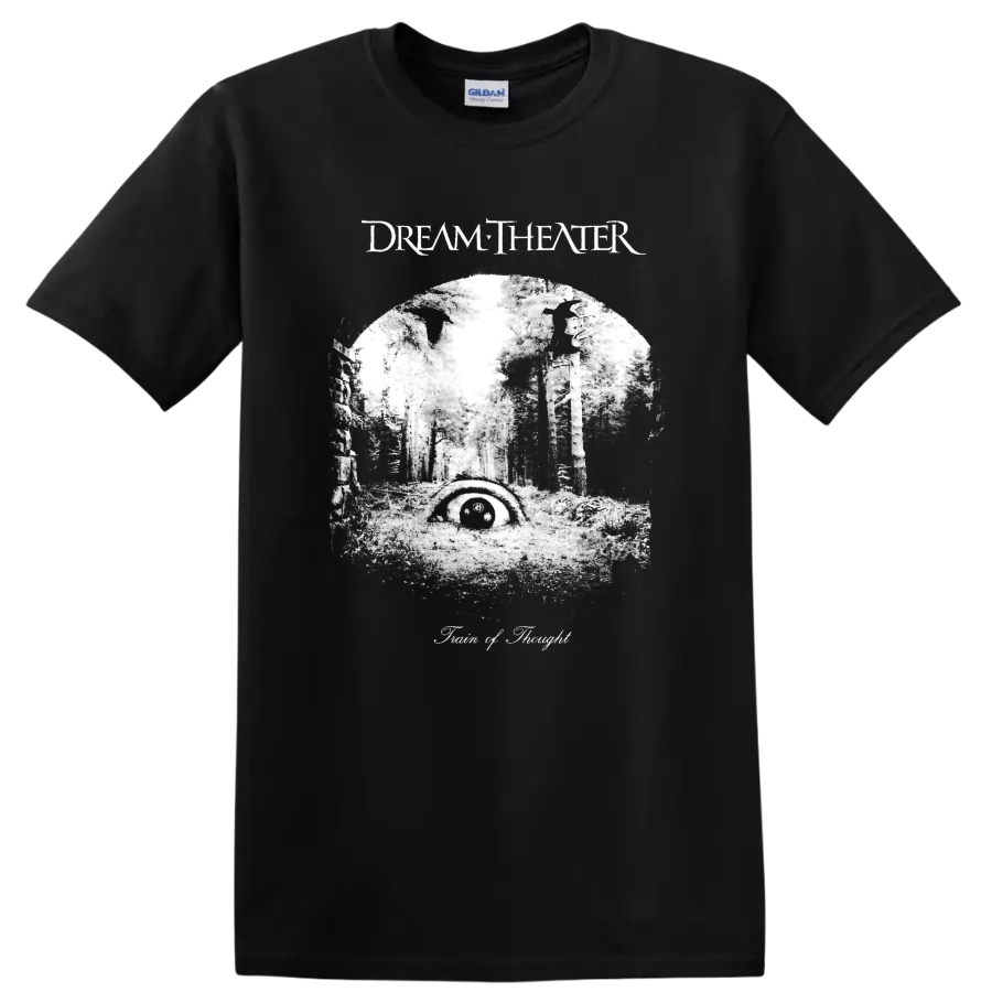 Dream Theater black and white forest eye graphic T - Black